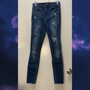 Ripped Hollister ultra high-rise super skinny jean